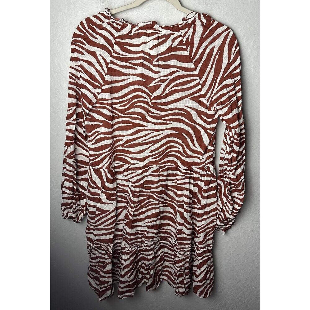 NWT Veronica Beard Danica Dress Animal Print White & Rust Size XS $395 - Picture 2 of 4